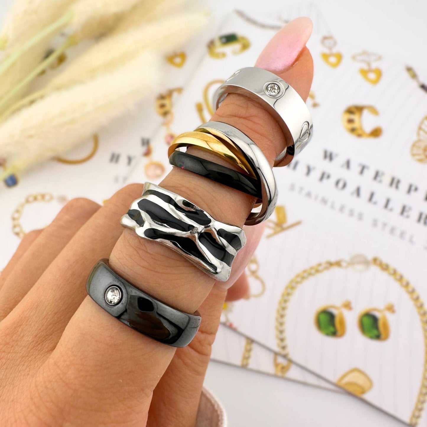 Hearts Ring, Stainless Steel