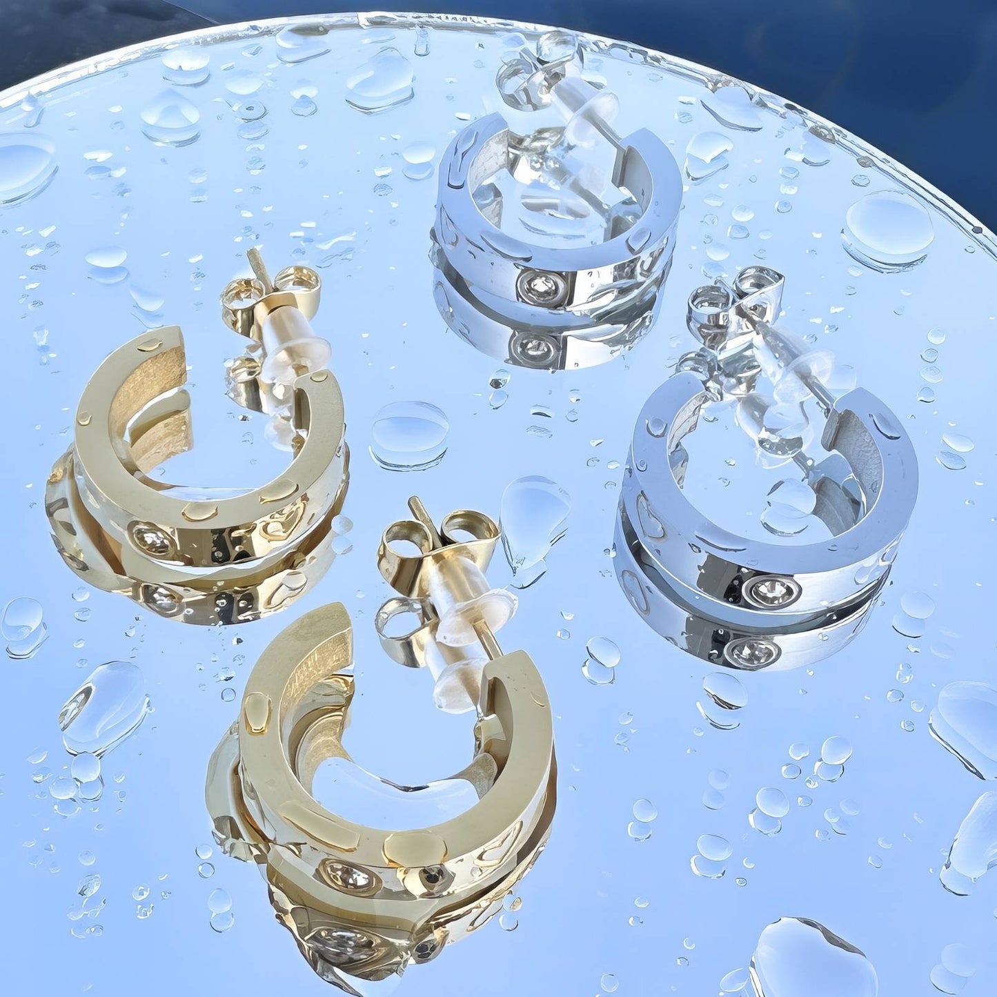 Hearts Earrings, Stainless Steel