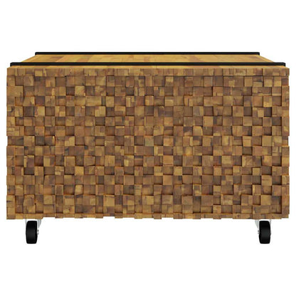 Couchtisch Braun 60 X 60 X 38 Cm Massivholz Teak