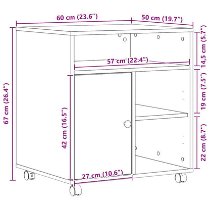 Druckerständer 60 X 50 X 67 Cm Holzwerkstoff