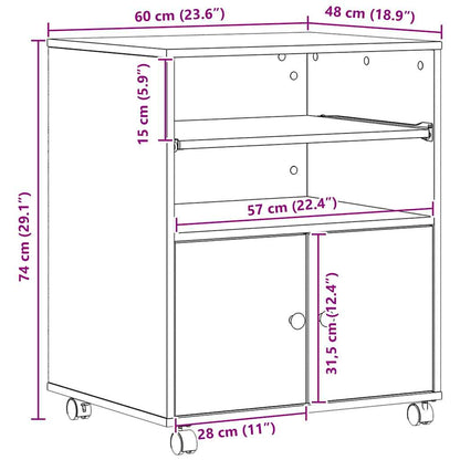 Druckerständer 60 X 48 X 74 Cm Holzwerkstoff