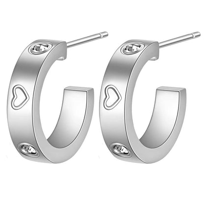 Hearts Earrings, Stainless Steel